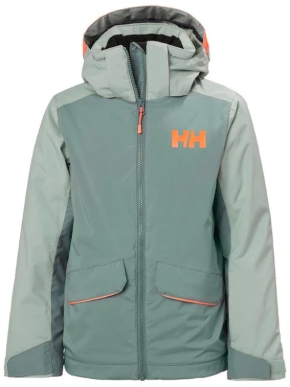 🧡Helly Hansen Junior Snowangel Ski Jacket Style #41724 Unisex Gray/Neon Orange